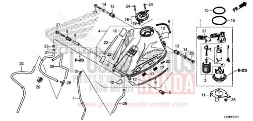 FUEL TANK (CRF250RL/RLA) CRF250RLAH de 2017